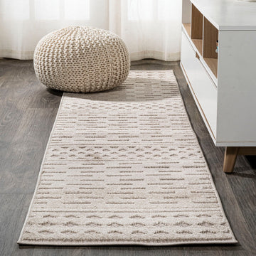Xlendi High-low Pile Moroccan Geometric Indoor/outdoor Area Rug